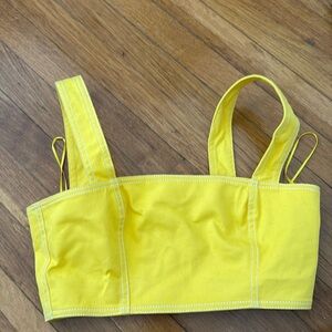 Balmain yellow cotton crop top made in Italy size 38 so cute! 🐝